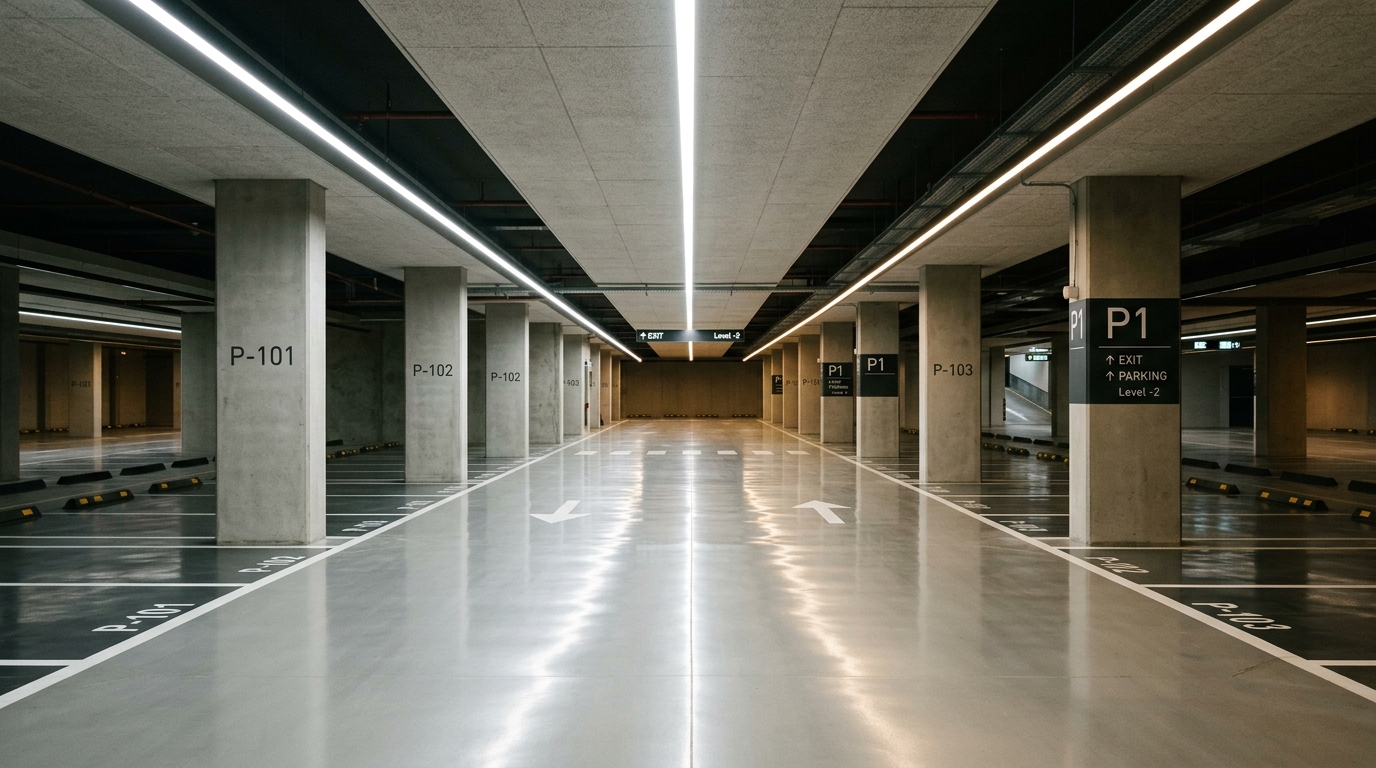 Control de Iluminación LED en Grandes Aparcamientos Subterráneos Sistema de gestión y control bi-nivel de iluminación LED en aparcamiento subterráneo